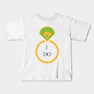 I do- a funny wedding  marriage baseball softball lover design Kids T-Shirt